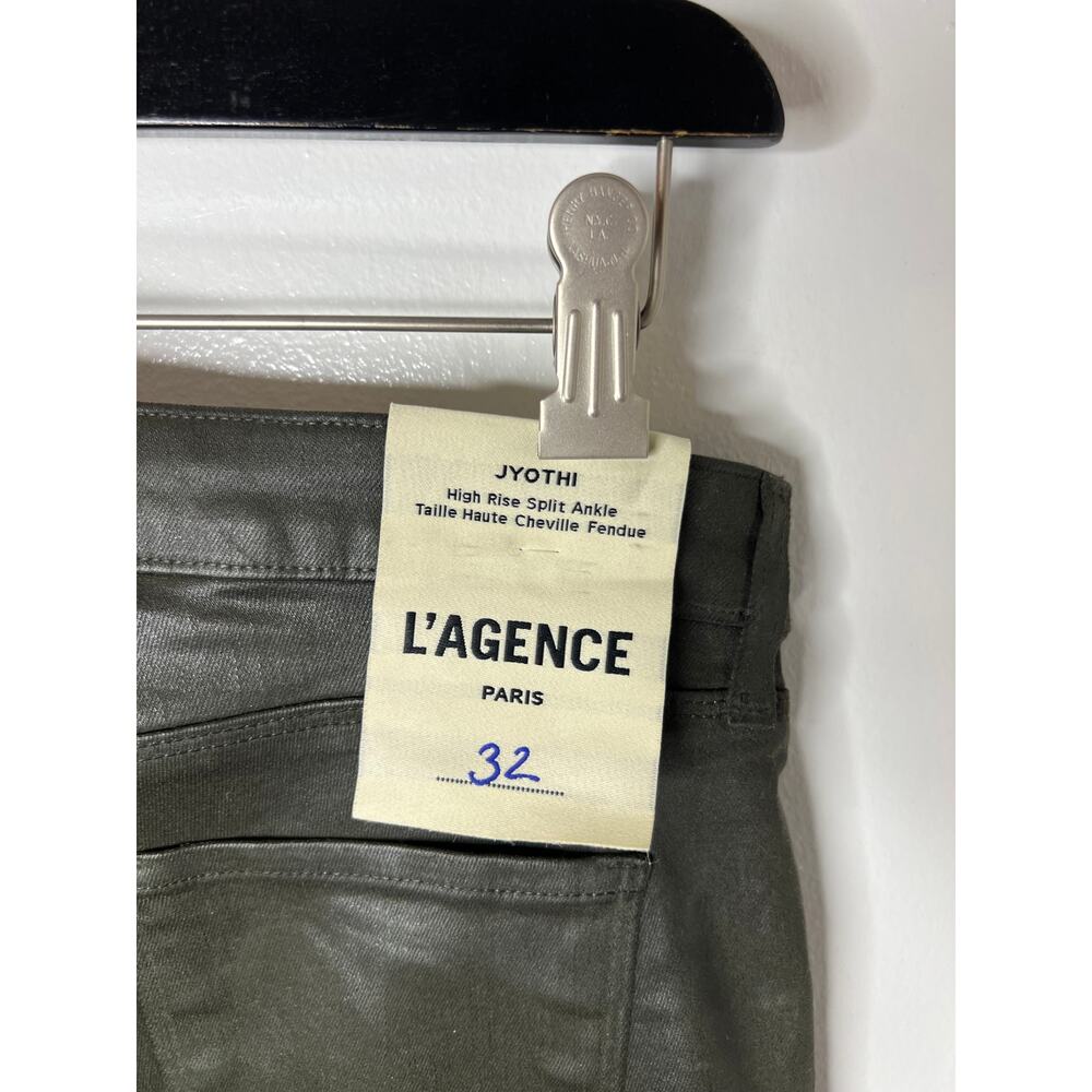 L'Agence Women's Jyothi High Rise Split Ankle Army Coated Jeans NEW ~ Size 32 - Picture 6 of 9